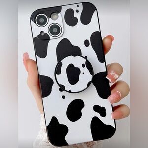 Cow Print iPhone XR Case & Pop Socket